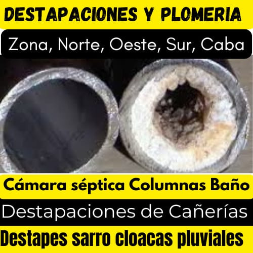 Plomero-en, Destapa Cañería, Cloaca, Zona Norte, Sur, Oeste,