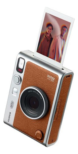 Fujifilm Instax Mini Evo - Cámara Híbrida (café) Con 60 Hojas De Película Instantánea + Tarjeta De Memoria De 32 Gb + Funda Acolchada Pequeña + Lector De Tarjetas Sd + Trípode Flexible + Paño De