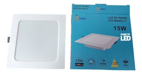 Lámpara Led Dob 15w Empotrar Cuadrada - Luz Blanca 85-277v