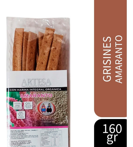 Grisines Artesa Snacks Veganos Amaranto 160g