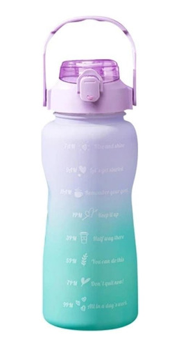 Botella De Agua Deportiva Hidratación Motivacional 2 Litros