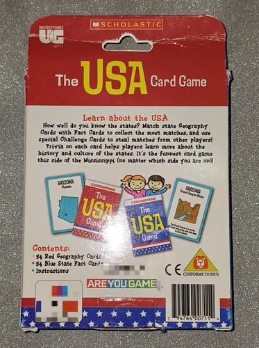 Juego De Cartas The Usa Card Game Scholastic (Usado)