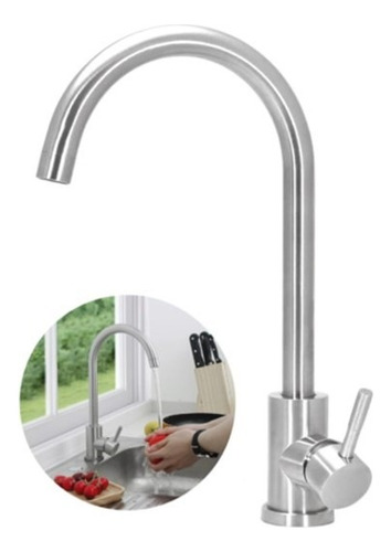 Griferia Monocomando Fausil Fx242 Satinada - Moderna Plateado Satinado