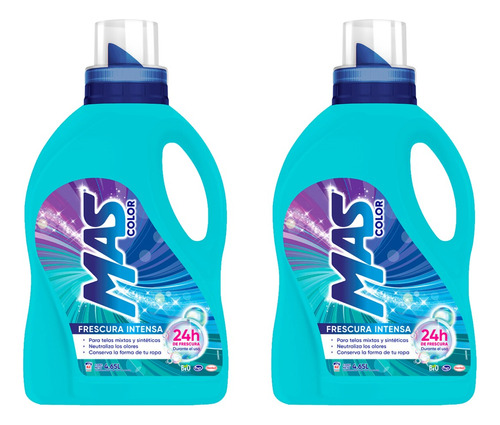 2 Pack Mas Detergente Liquido Ropa 4.65 Lt