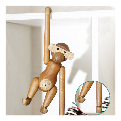 Macaco De Madeira Maciça Animal Pode Pendurar Decorações