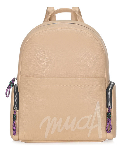 Mochila Muaa 17659 Color Camel Diseño De La Tela Liso