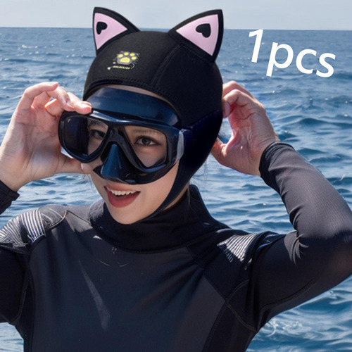 Gorro De Buceo Con Capucha Para Surf Para Mujer, Gorro Negro