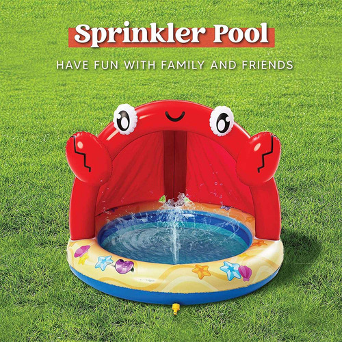 Sloosh Piscina Para Niños Con Dosel, Regadera Inflable De Ca