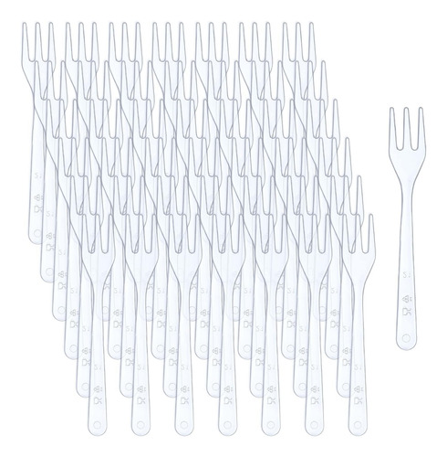 500 Tenedores De Plástico Transparente De 3,7 X 0,6 Pulgadas