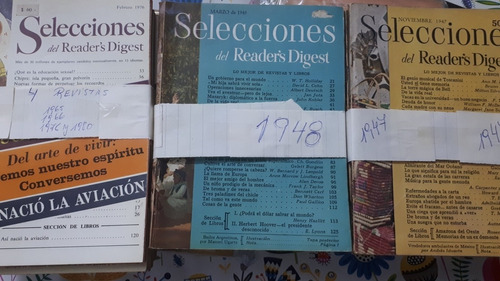 12 Revistas Selecciones Años 1947, 48, 65, 66, 76 Y 80