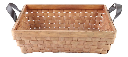 Cesta De Madera Rectangular, Cesta De Almacenamiento Te...