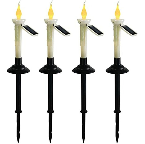 Bwwnby Solar Powered Velas Al Aire Libre Impermeables, 4pcs 