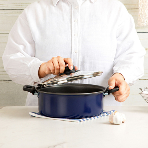 Batería De Cocina Classic Antiadherente 6 Piezas Ekco Azul Azul
