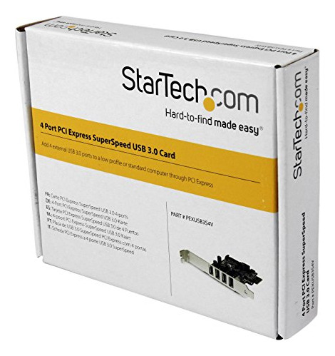 Tarjeta Controladora Usb 3.0 Startech.com 4 Puertos - Uasp,