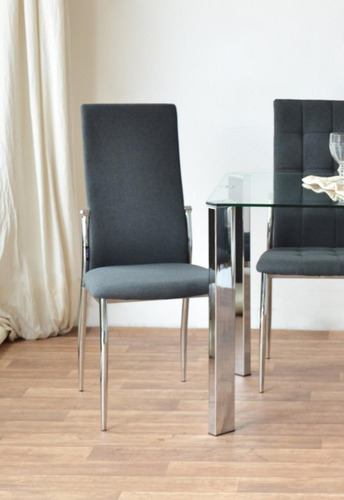 Imagen 3 de 9 de Silla Viena Minimalista Pack 4 Unid Chenille