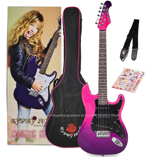 Imagen 6 de 8 de Guitarra Electrica Rock 3 Mics Gypsy Rose Funda Correa Stick