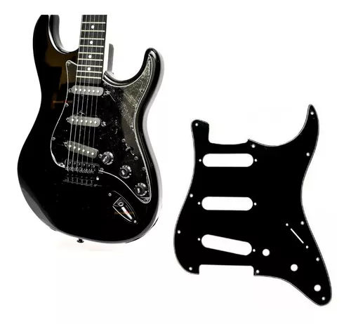 Escudo Para Guitarra Stratocaster 3 Single Preto