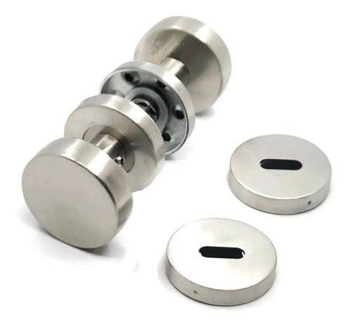 Manija Pomo Doble Acero Inoxidable 50 Mm Con Bocallaves Brz