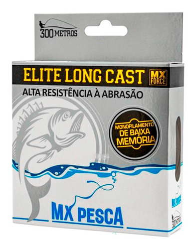 Linha Mx Elite Long Cast 300m Transparente 0,23mm 6,57kg