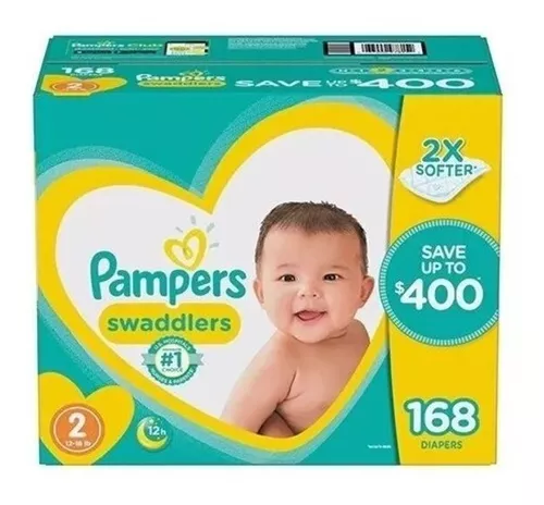 Pampers Swaddlers Etapa 2, 168 Pañales Unisex Talla Etapa 2