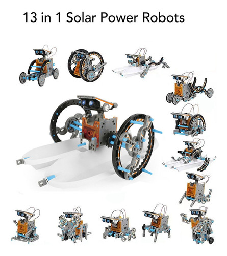Kit De Coche De Juguete De Robot Solar Diy Para Niño 13 En 1