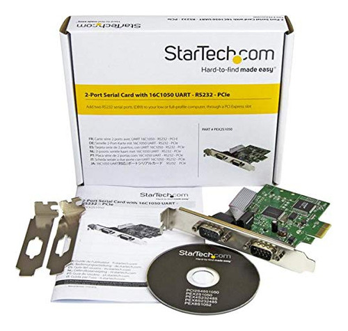 Startech.com Tarjeta Serie Pci Express De 2 Puertos Con Uar