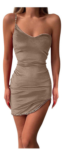 Vestido C Para Mujer, Estilo Wz8c, Cadena De Metal, Color Só