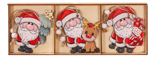 2 X 9 Piezas De Adornos Navideños Colgantes De Madera