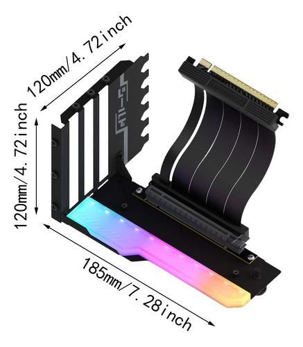 Soporte Vertical Para Tarjeta Gráfica, Negro Con Luz