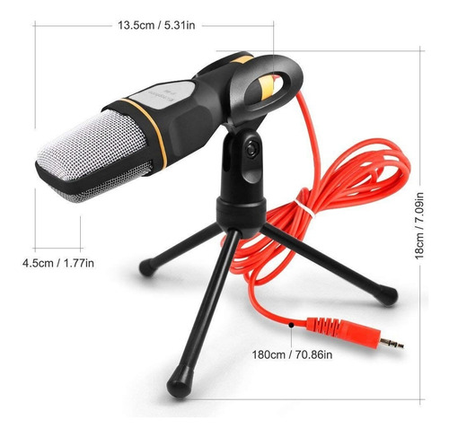 Microfone Condensador De Mesa P2 Tripé Youtube Pc Notebook