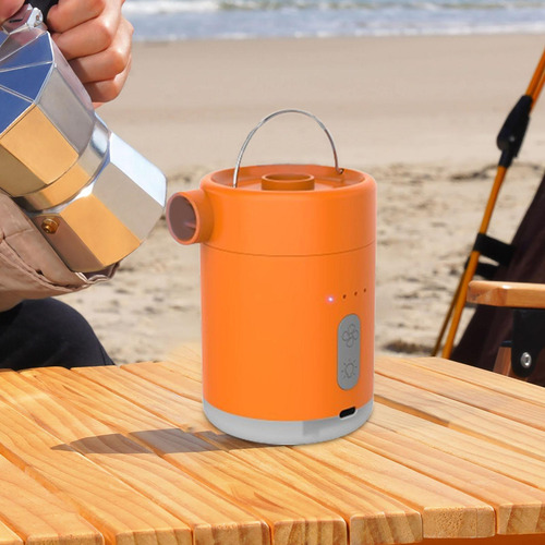 Bomba Eléctrica Recargable Para Inflar Y Desinflar Naranja