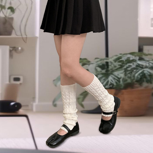 Calentadores De Piernas De Punto Para Mujer, Calcetines Sin