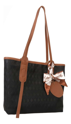 Bolsa Feminina Lateral Media Moderna Casual Alça Acambamento Dos Ferragens Metal Cor Preto Cor Da Correia De Ombro Preto Desenho Do Tecido Liso