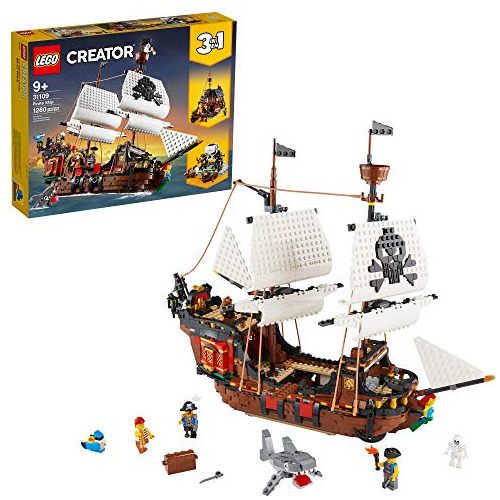 Barco Pirata 3 En 1 De Lego Creator 31109, Juguete Con Posad