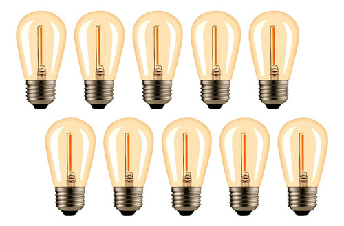 Pack X10 Ampolletas Led 1w 2700k E27 Guirnaldas
