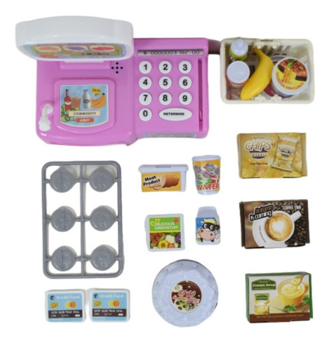 Caja Registradora Juguete Infantil 19pcs Completa Y Sonido