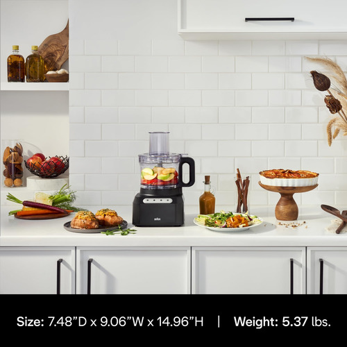 Procesador De Alimentos Braun Fp3101bk Easy Prep De 8 Tazas,