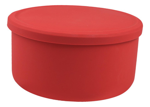 Fiambrera Redonda De Silicona Hermética Para Almacenar Rojo