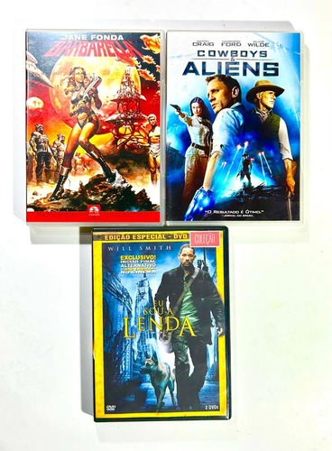 Barbarella + Cowboys & Aliens + Eu Sou A Lenda - 3 Dvd
