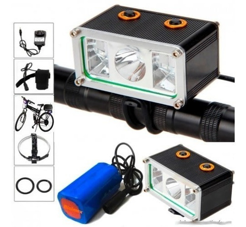 Lampara Bicicleta Recargable 3000 Lumenes + Torreta Policia
