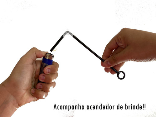 Mesa Lateral Com Lareira Ecológica Álcool Ferro Cor Preto