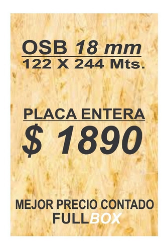Imagen 1 de 5 de Placa Chapon Osb 18 Mm 122 X 244 Mejor Precio Fullbox