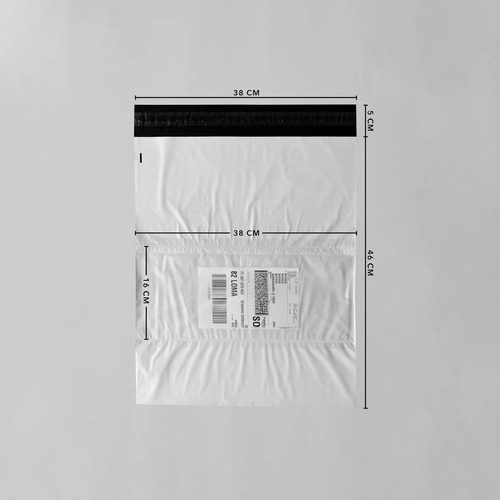 200 Bolsas Ecológicas Para Con Porta Guía 38x46 Cm Color Blanco Liso