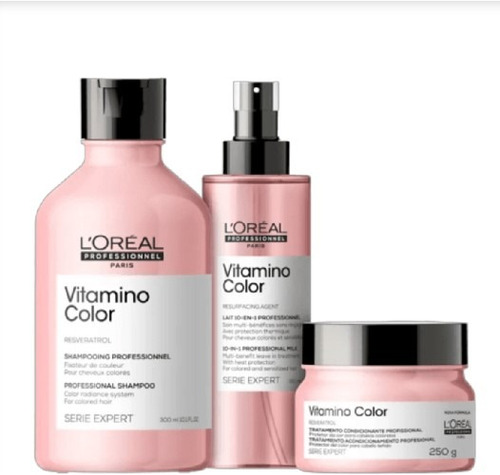 Kit L'oréal Vitamino Color Sham300ml +másc 250g + Leave-in 