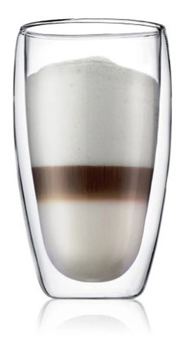 Vaso Doble Vidrio Para Café Y Bebidas Grande De 450ml