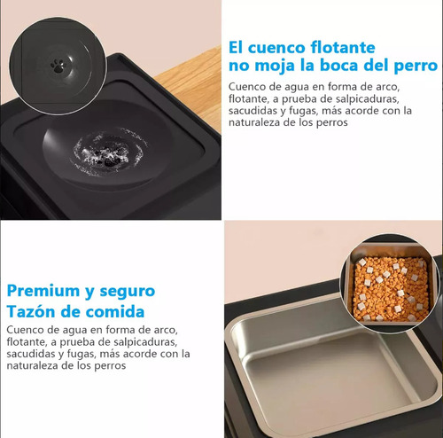 Plato Plegable Ajustable Para Perro Comedero Y Bebedero Negro