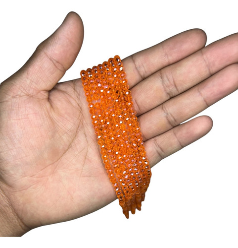 1 Tira Cristal Dona Facetado #4 Colores Bisutería Naranja Oscuro