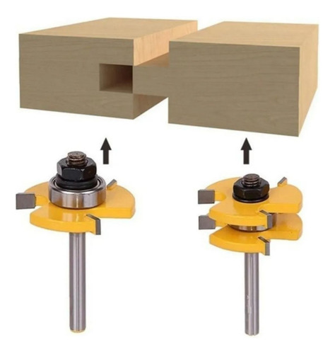 Kit Fresas Macho E Fêmea 2 Pçs P/ Tupia Laminadora Haste 6mm