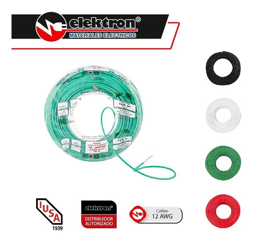 Imagen 2 de 7 de Bolsa 50 Mts Cable Iusa Rojo Thw Cal 12 Awg 100%cobre
