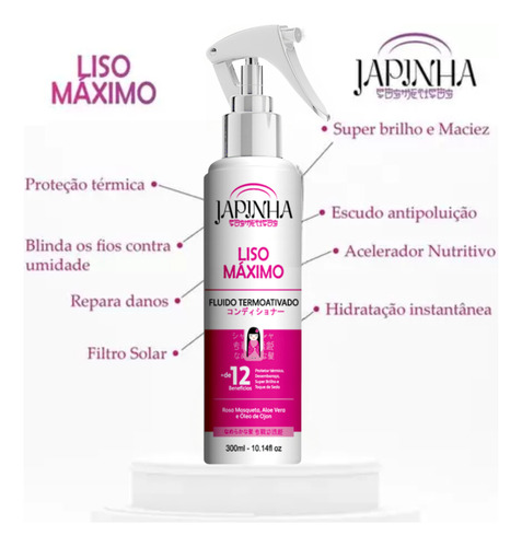 Protetor Térmico Capilar Liso Máximo Japinha 300ml